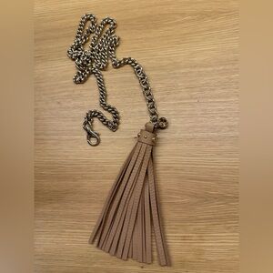 Gucci Gold Chain Belt w Leather Tassel